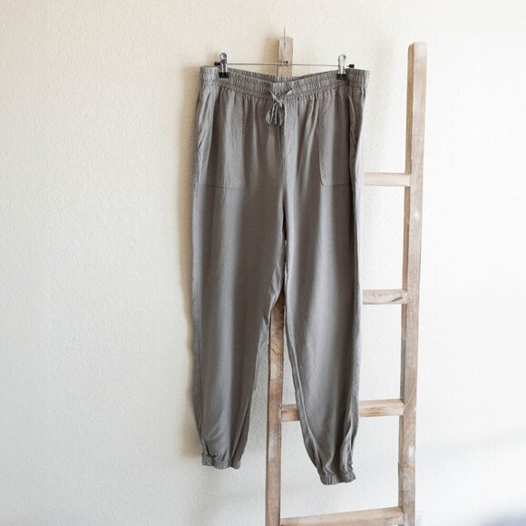 Thread & Supply Serena Joggers Sz L Wild Truffle 100% Tencel Drawstring Pockets - Picture 2 of 6
